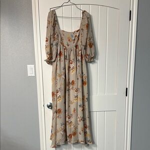 Floral Maxi Dress with Puff Sleeves